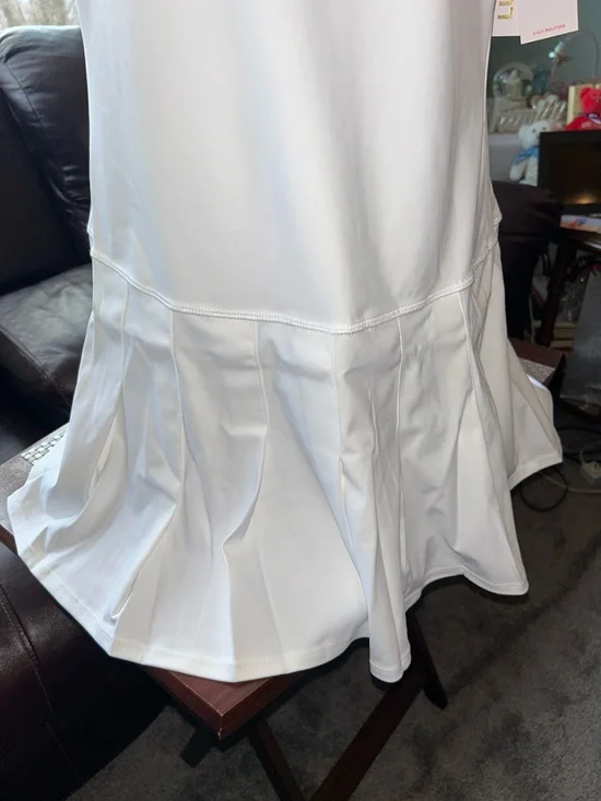 Lilly Pulitzer White Sleeveless Tennis Dress with Pleated Skirt& Shorts Size L - Picture 3 of 14